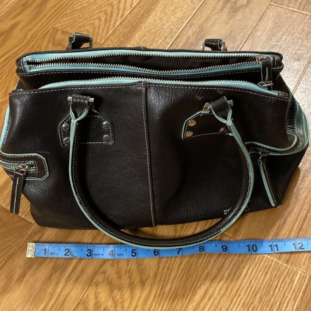 Matt & Nat Vegan Brown Green Leather Handbag Vintage 90’s Women’s - Picture 15 of 15